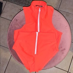 Fashion Nova Neon Orange 2 Piece Bathingsuit